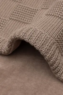 Couverture 75x100cm - Box Knit/velvet - Box Knit/milky Coffee — photo 6