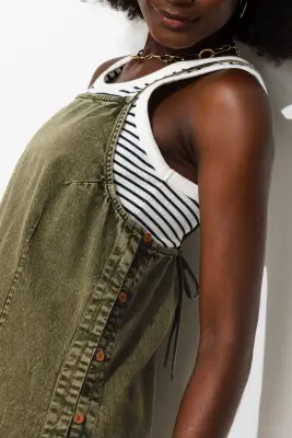 Robe courte en jean Femme — photo 5
