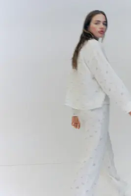 Pyjama en mousseline de coton - Crème/fleuri — photo 2