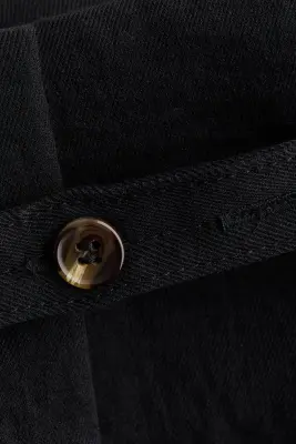 Pantalon large avec ceinture - Noir — photo 4