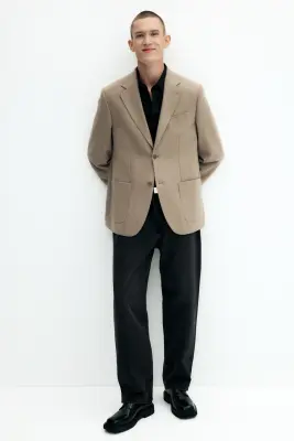 Veste Regular Fit en cachemire mélangé - Beige — photo 1