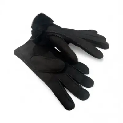 Gants Cuir & Fourrure Noire — photo 2