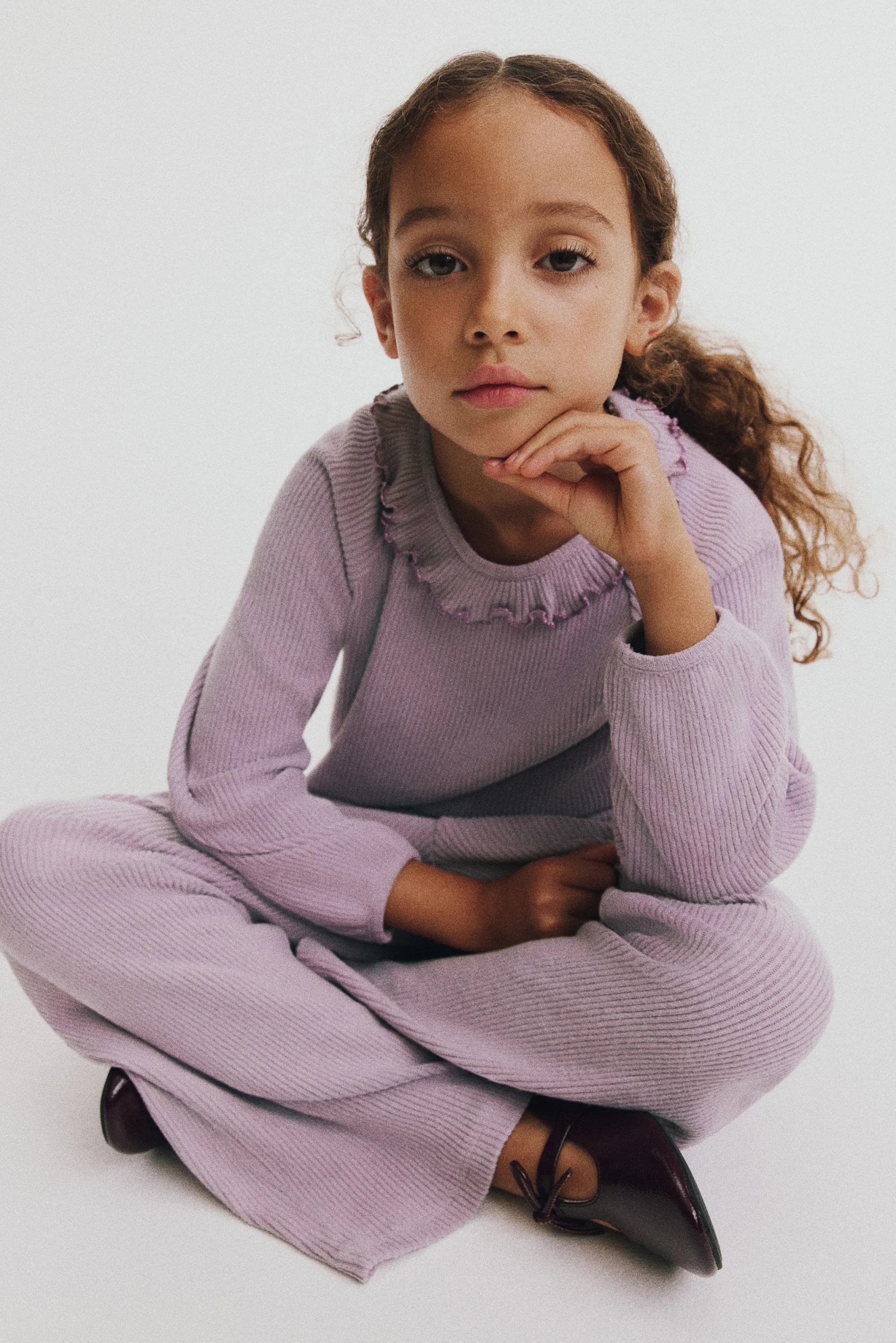 Pantalon large en coton - Violet clair