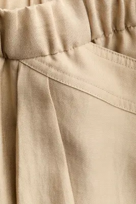 Jupe à cordon en lyocell mélangé - Beige — photo 4