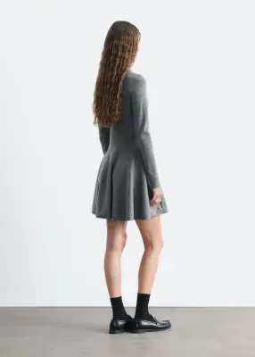 Robe-chemise en maille - Gris — photo 4