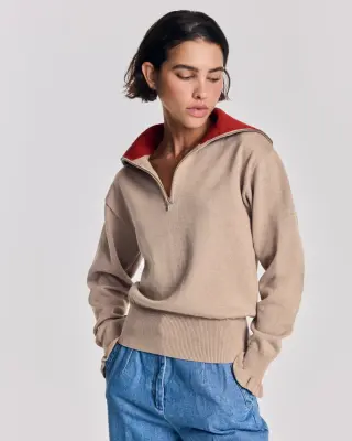 Pull Lila beige et rouille — photo 1