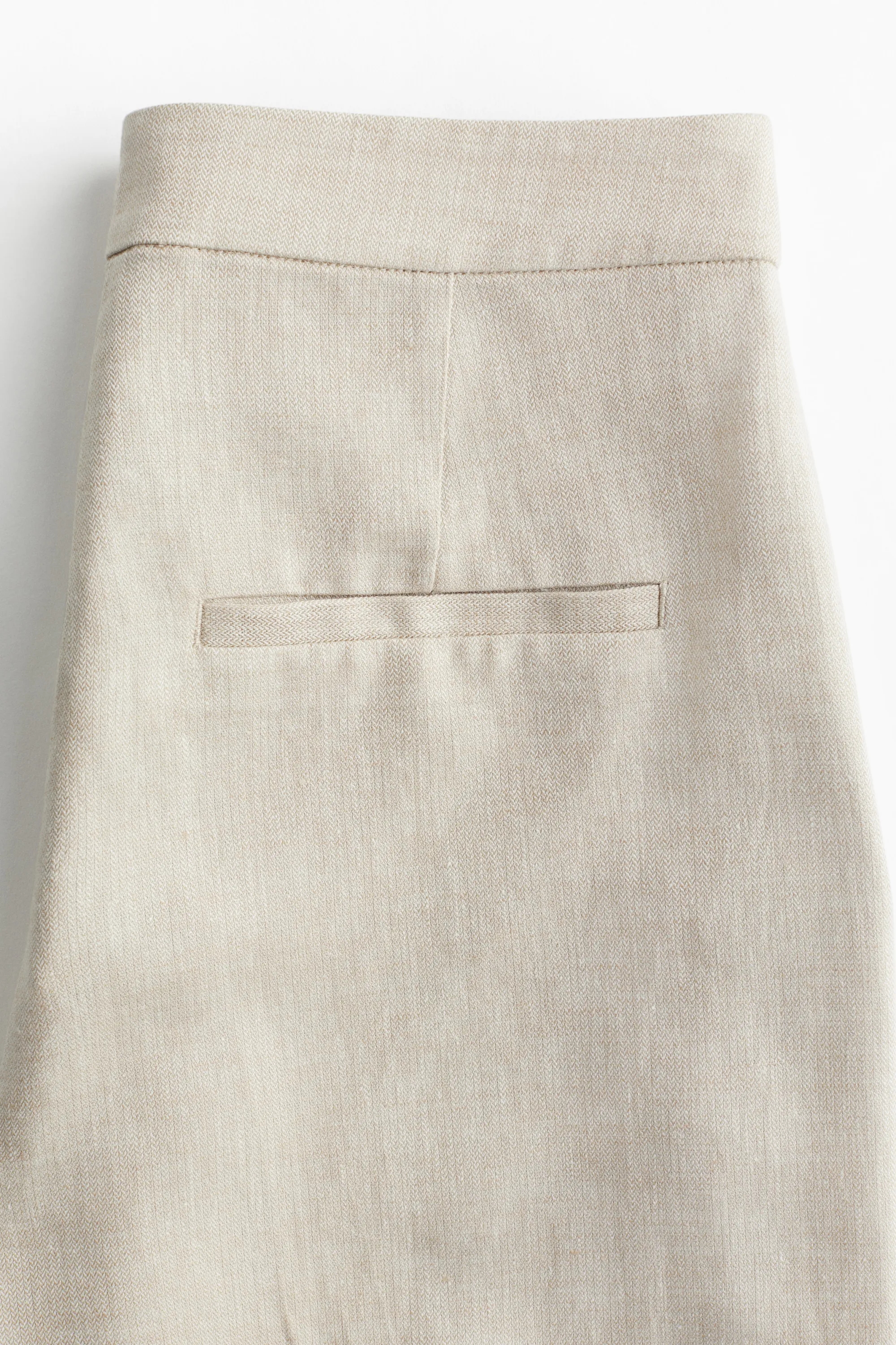 Pantalon large en lin mélangé - Beige clair