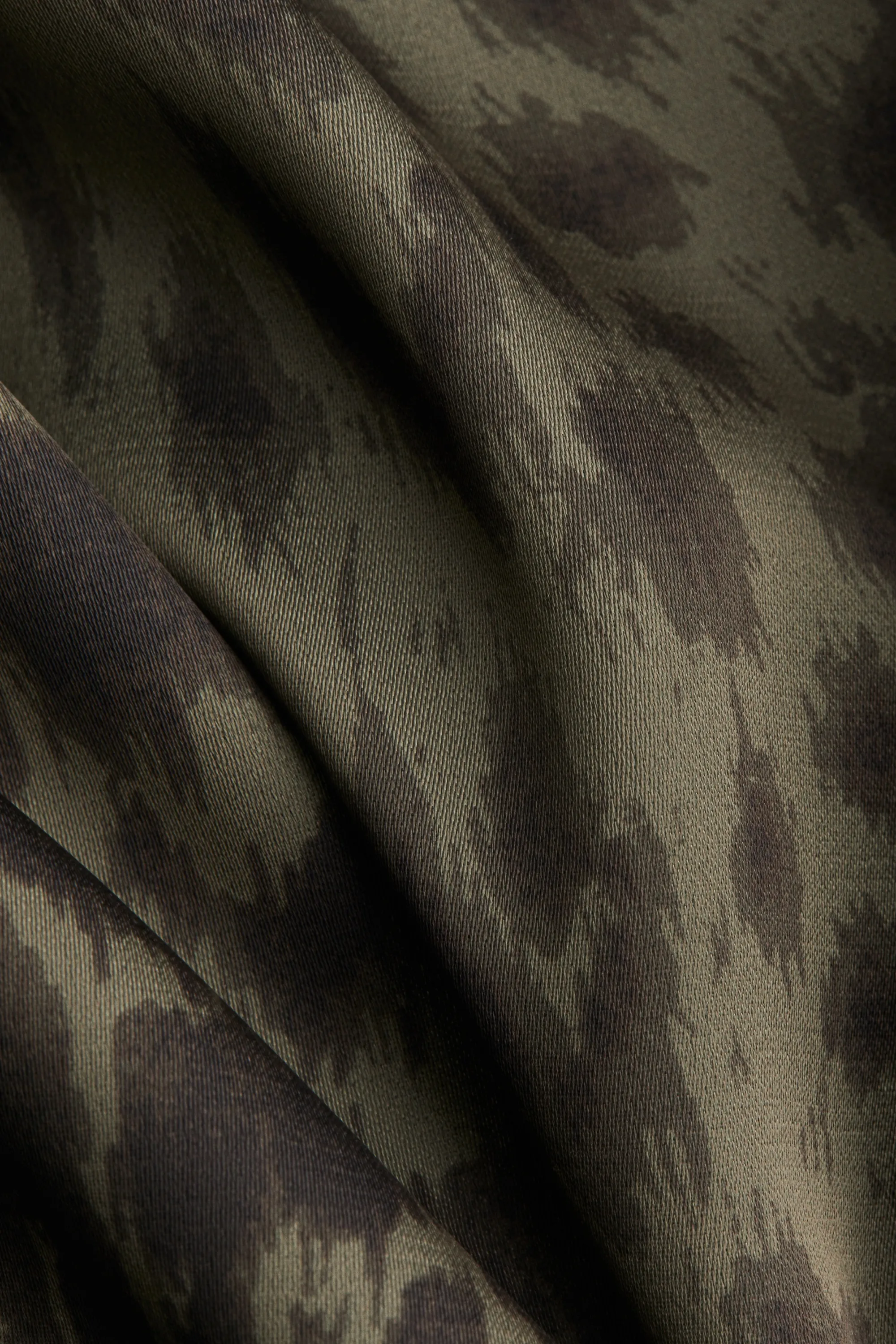 Top épaules nues à effet drapé - Beige foncé/imprimé léopard