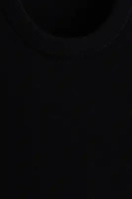 Pull Regular Fit en laine mérinos - Noir — photo 4