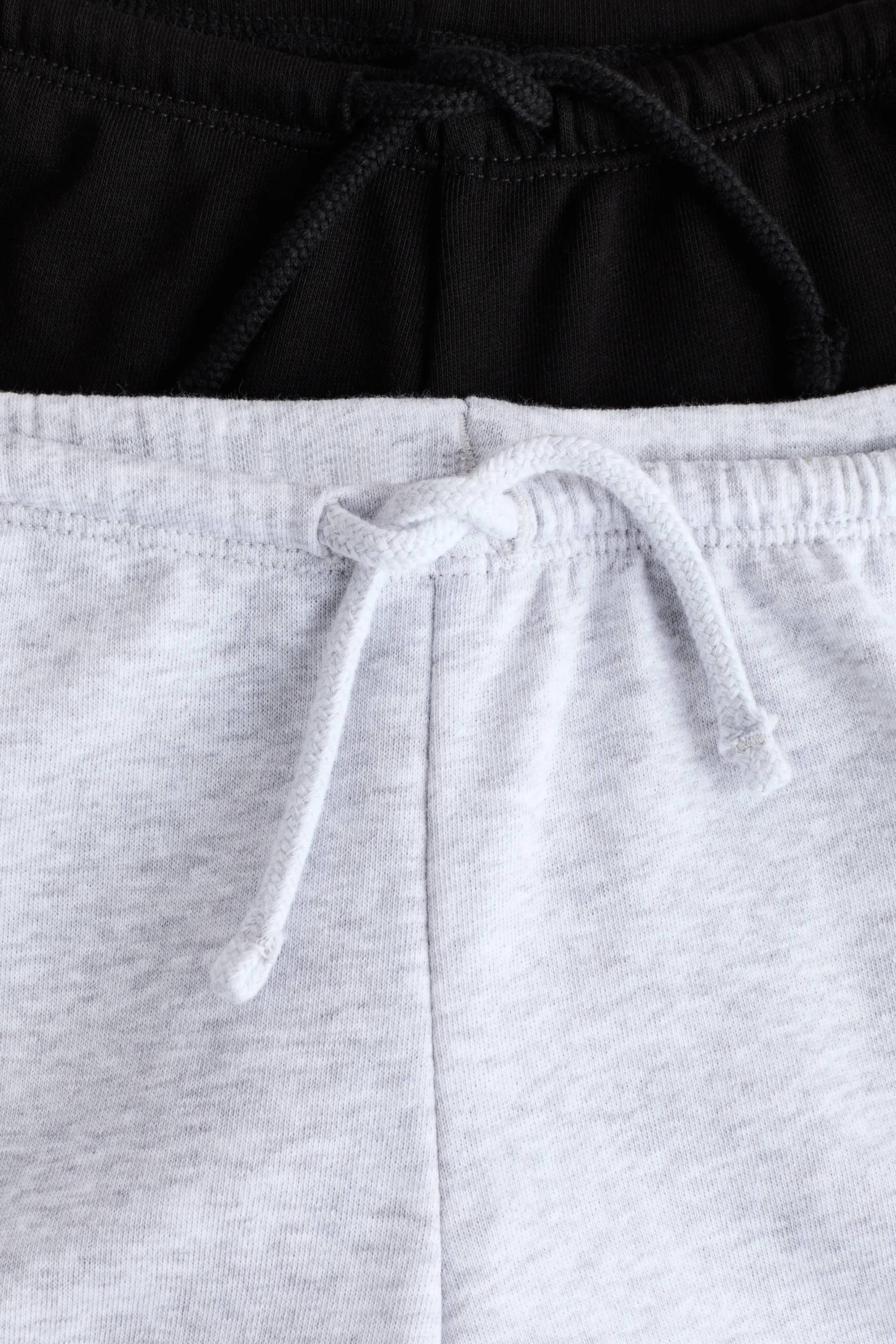 Lot de 2 pantalons jogger à jambes larges - Noir/gris clair chiné