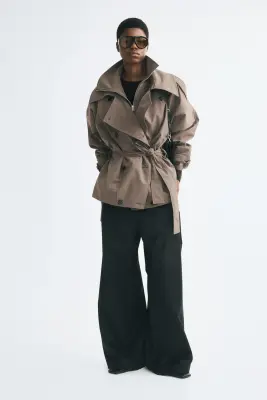 Top en maille de laine fine - Marron foncé — photo 1