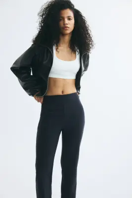 Pantalon ajusté en jersey - Bleu marine — photo 1