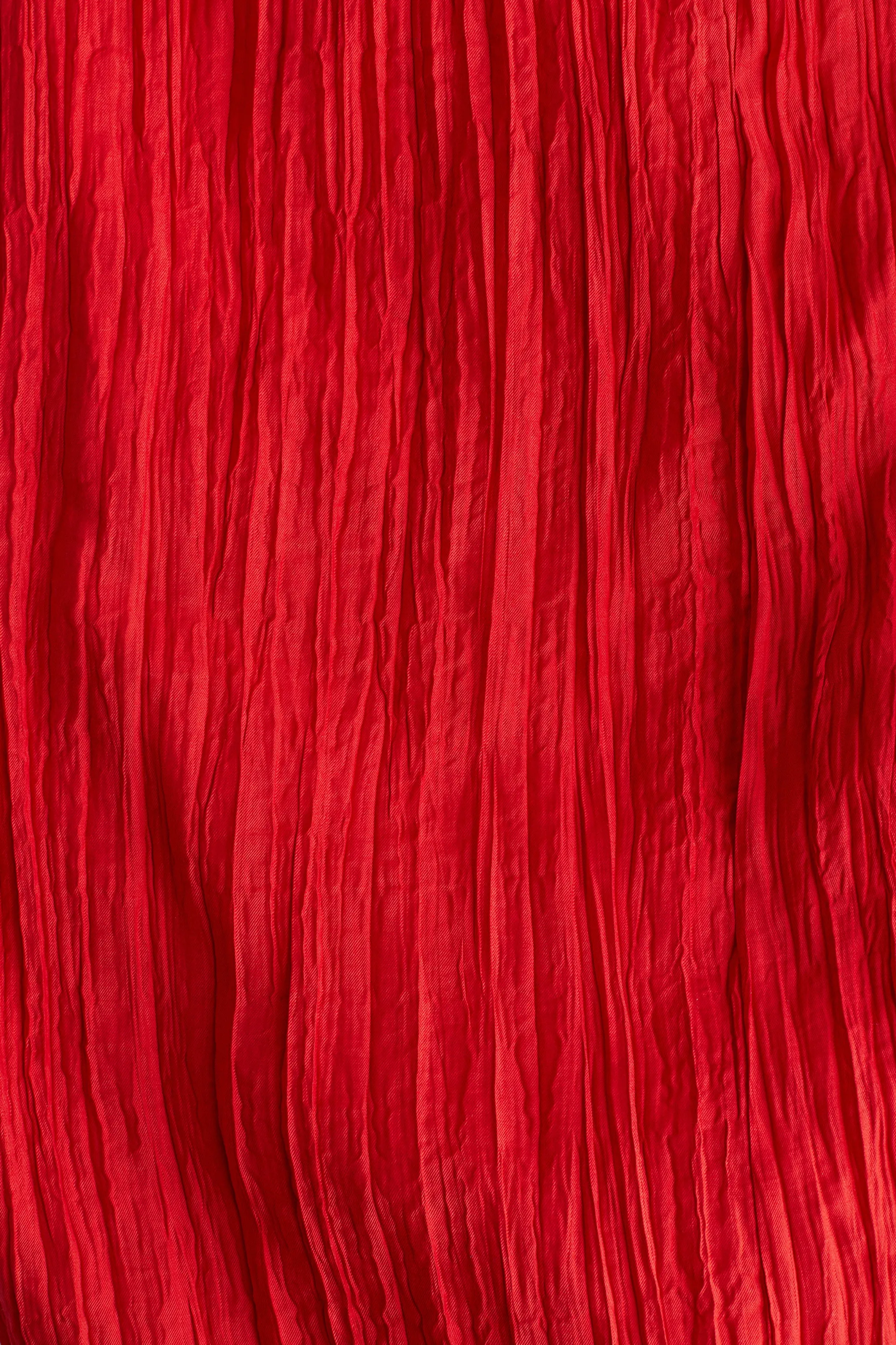 Robe froissée à bretelles fines - Rouge vif