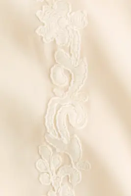 Blouse à manches bouffantes avec dentelle - Crème — photo 3