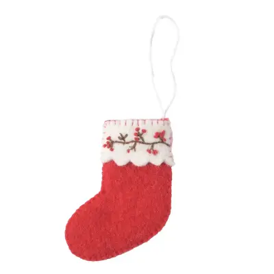 Décoration à suspendre en laine Chaussette de Noël – Aveva — photo 3