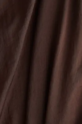Pantalon à jambes ballon en satin - Marron foncé — photo 2