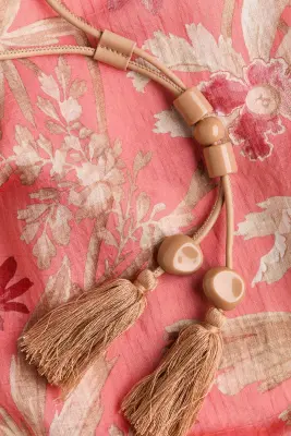 Robe tunique avec ceinture - Rose/fleuri — photo 4