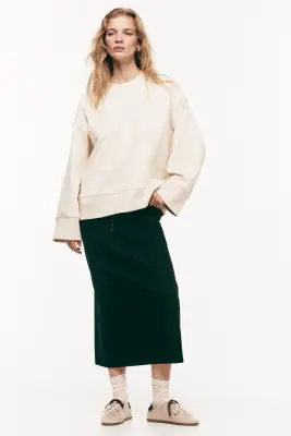 Sweat oversize en coton - Beige clair — photo 2