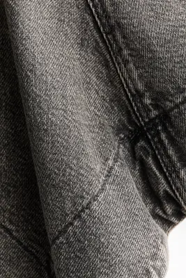 Blouse péplum en denim - Noir délavé — photo 4