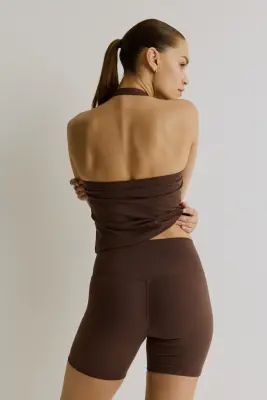 Débardeur de sport dos nu SoftMove™ - Moka chocolat — photo 3
