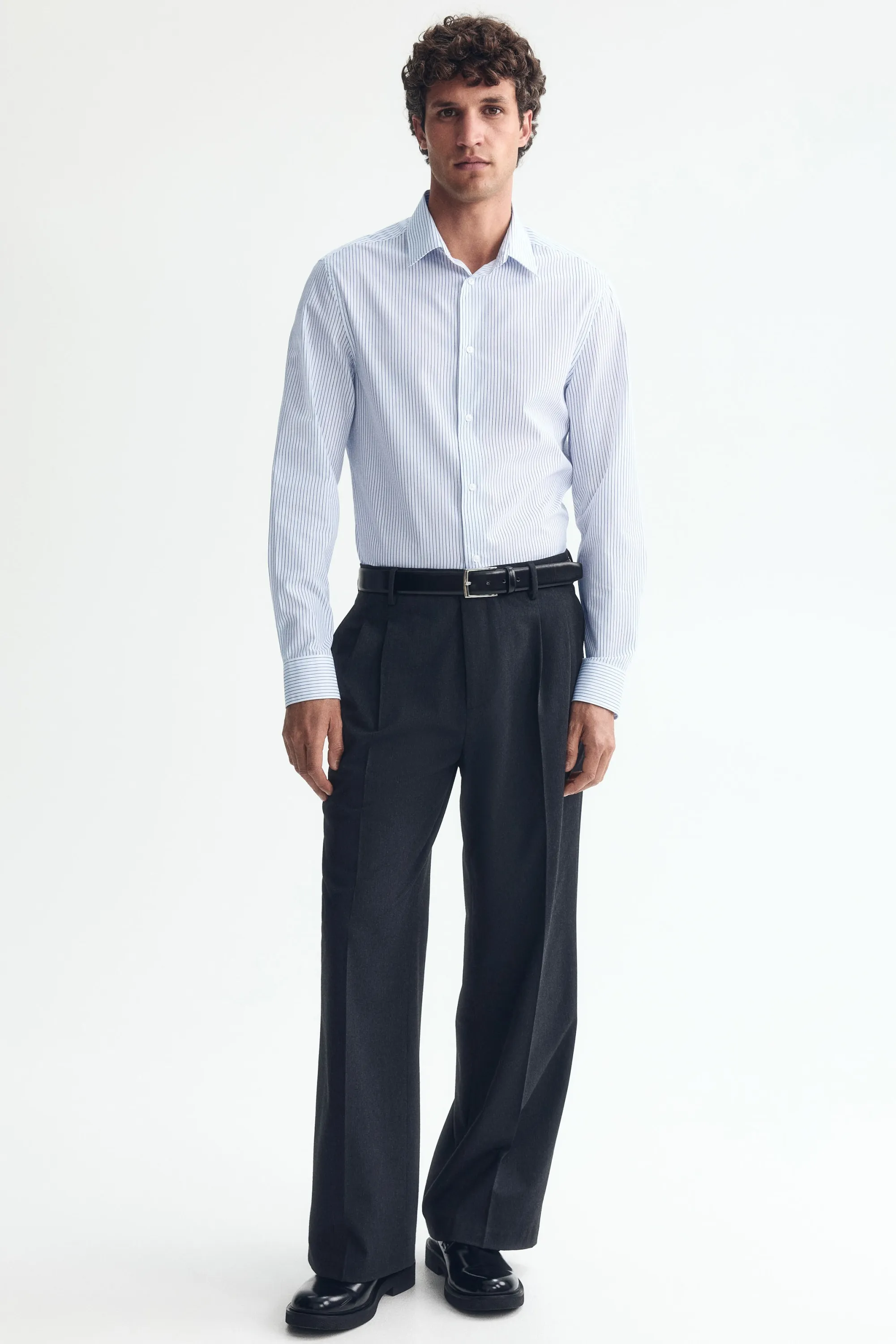 Chemise Slim Fit repassage facile - Bleu/rayé