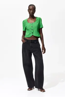 Blouse à encolure dégagée - Vert — photo 1
