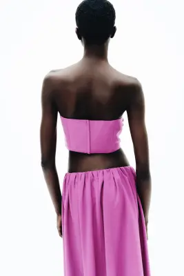 Crop top avec détail torsadé - Violet vif — photo 3