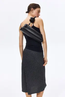 Slip skirt en viscose - Noir/pois blancs — photo 2