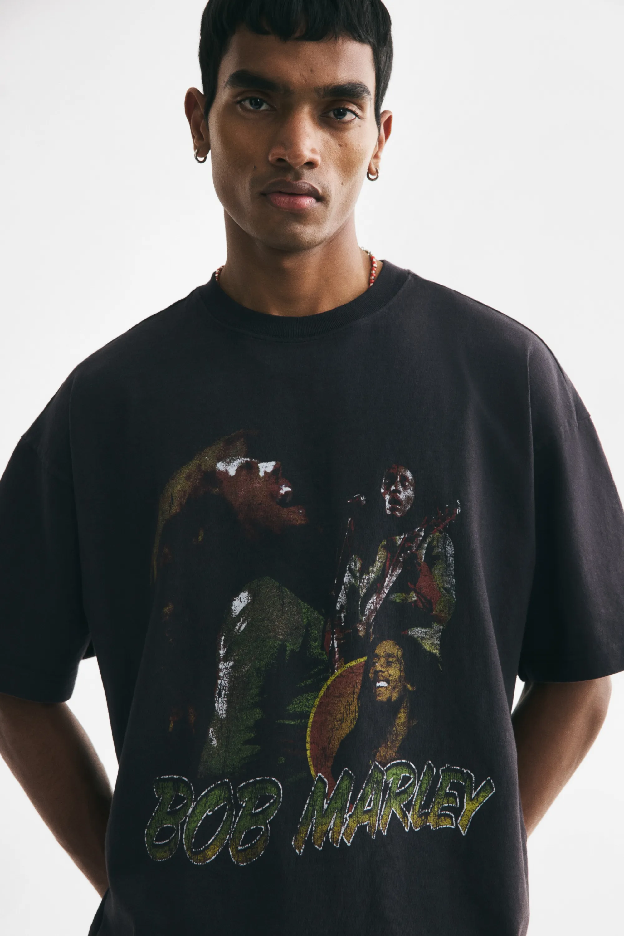 T-shirt Oversized Fit - Noir/Bob Marley