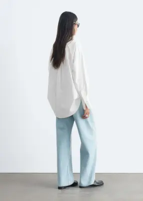 Chemise oversize en coton - Blanc — photo 5