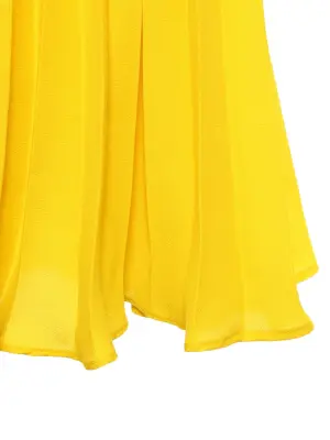 Jupe taille haute longueur midi en crêpe plissé jaune vif Prix boutique 250€ Taille XS — photo 5
