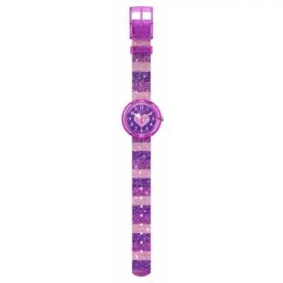 Montre enfant pédagogique Flik Flak FPNP127 - STRIPY GLITTER — photo 2