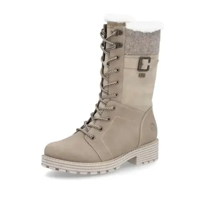 Bottines Remonte D0W72-20 Beige - Lacets Grande Pointure Femme — photo 1