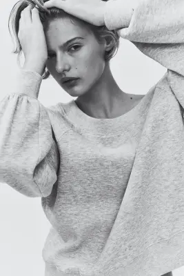 Sweat épaules nues - Gris clair chiné — photo 1