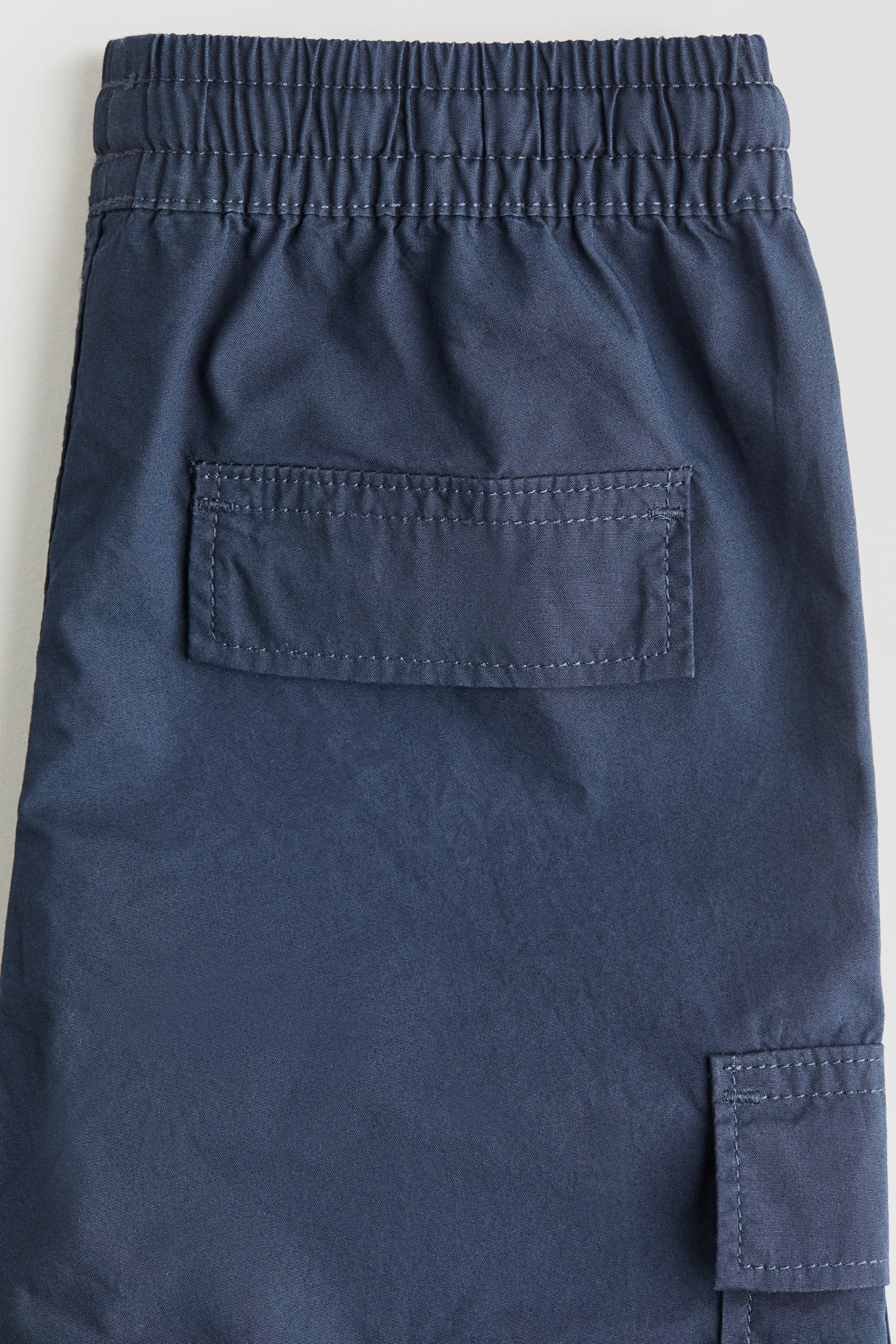 Short cargo en popeline de coton - Bleu marine