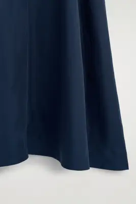 ROBE LONGUE TRAPÈZE EN LIN MÉLANGÉ - BLEU MARINE — photo 4