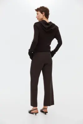 Pantalon bootcut 7/8 - Marron foncé — photo 2