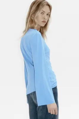 Top avec détail torsadé - Bleu — photo 2