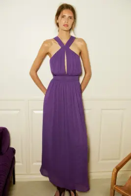 Robe à effet drapé - Violet — photo 2