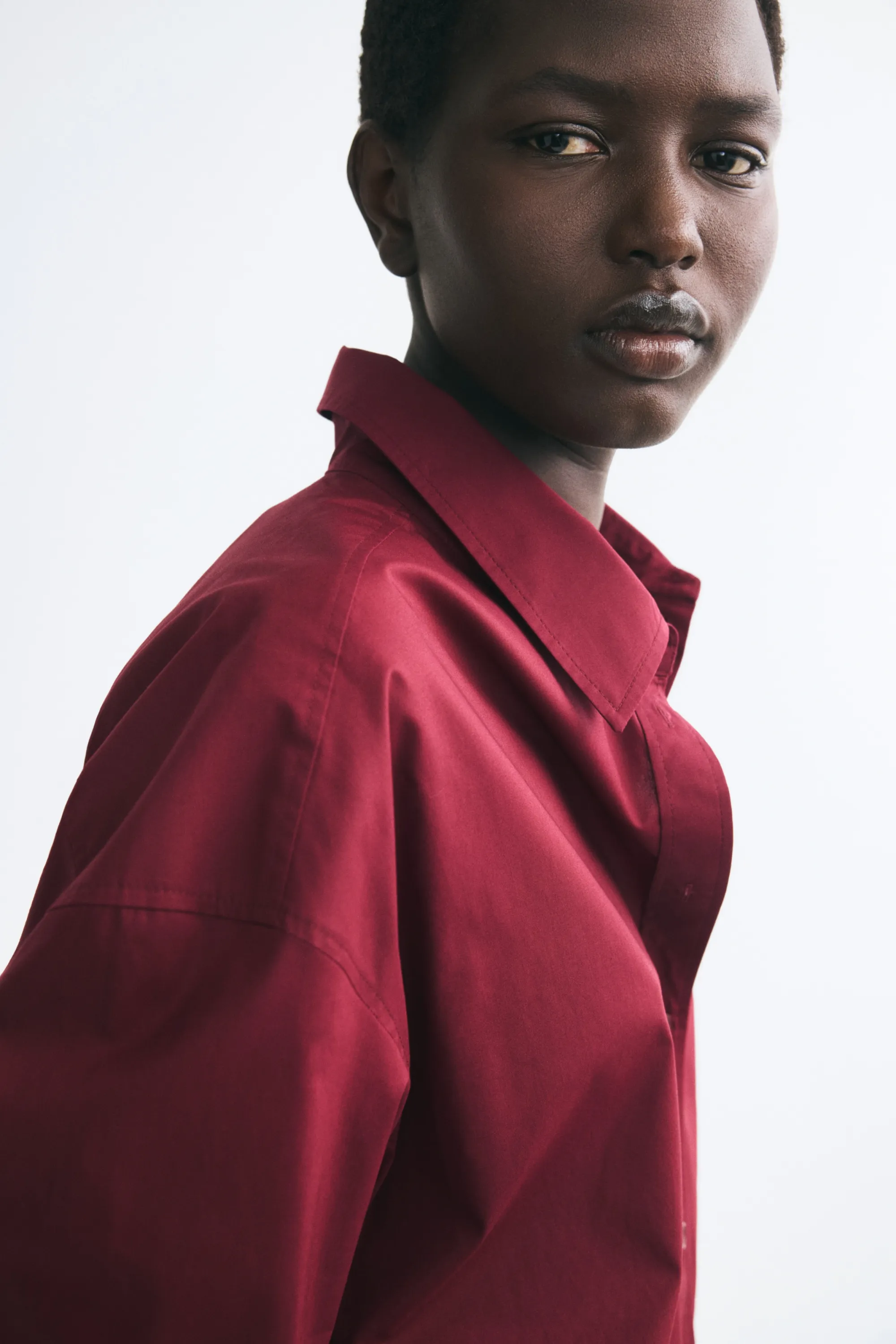 Chemise oversize - Rouge foncé