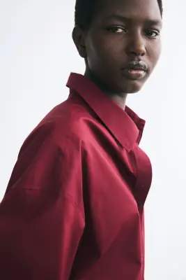 Chemise oversize - Rouge foncé — photo 1