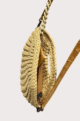 Besace en crochet de raphia en forme de coquille — photo 2