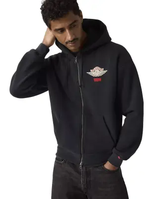 Jordan x Levi's® Full-Zip Hoodie Black/Pale Ivory/Gym Red — photo 2