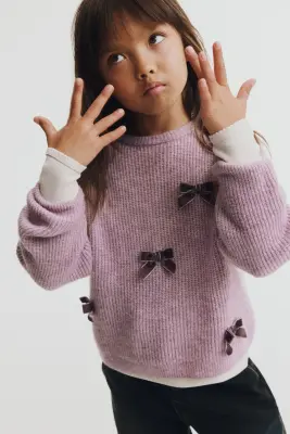Pull avec applications - Violet ancien/nœuds — photo 3