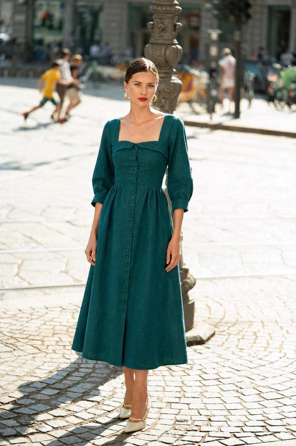 Esther Midi Dress - Green