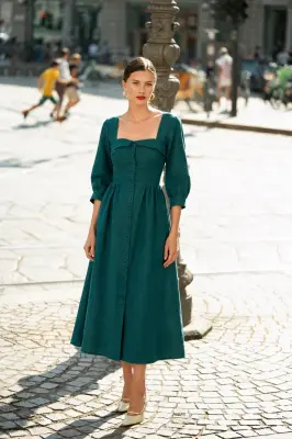 Esther Midi Dress - Green — photo 1
