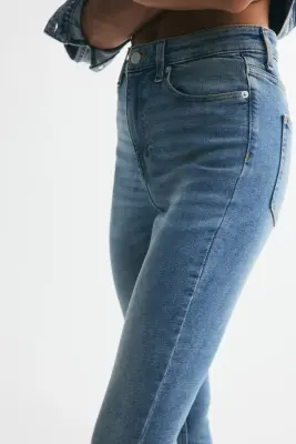 Skinny High Waist Jeans - Bleu denim — photo 4