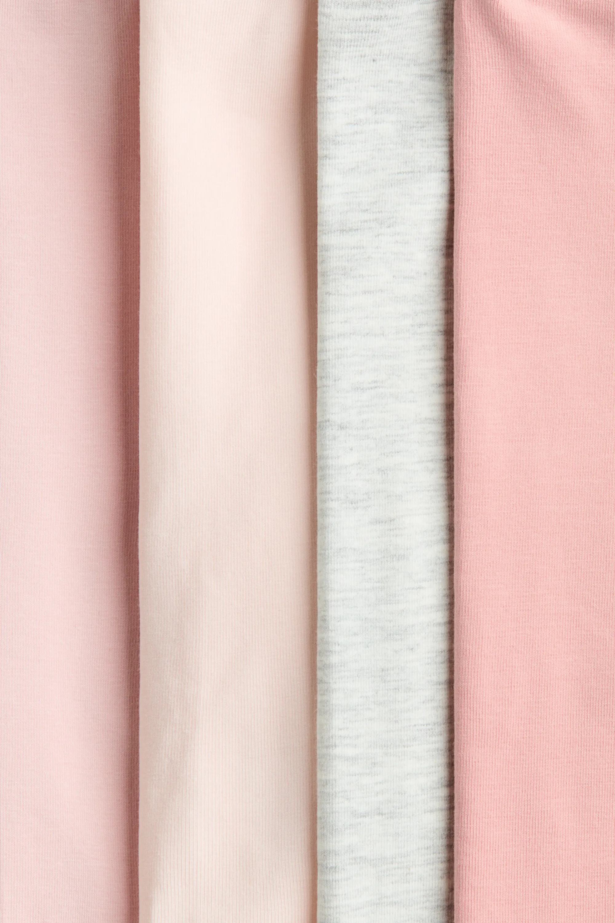 Lot de 4 leggings en jersey de coton - Rose/rose clair