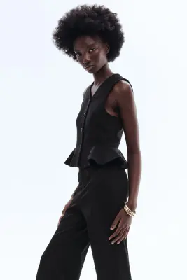 Pantalon bootcut en twill - Noir — photo 2