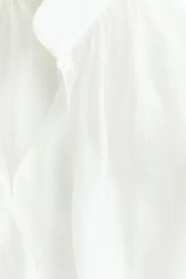 Blouse volantée en lyocell mélangé - Blanc — photo 4